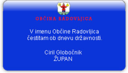 Čestitka Občine Radovljica ob dnevu državnosti 