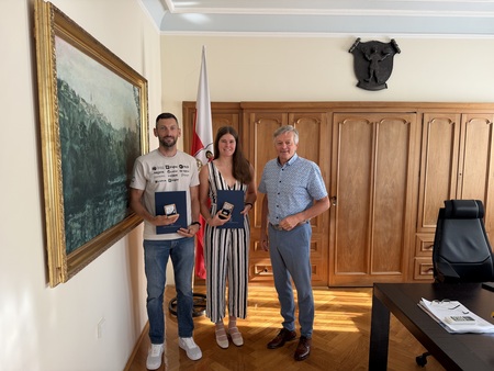 Radovljiška olimpijca Jakov Fak in Lucija Medja